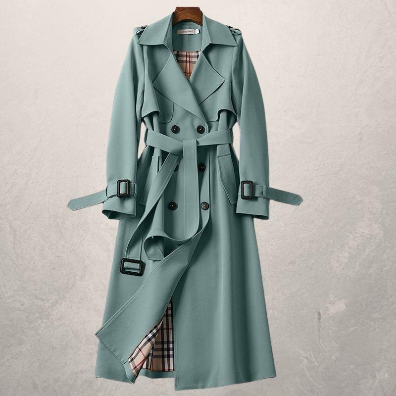 SUNA Elegant Vindjakke til Kvinder - Let og vindtæt i trenchcoat-stil Grøn