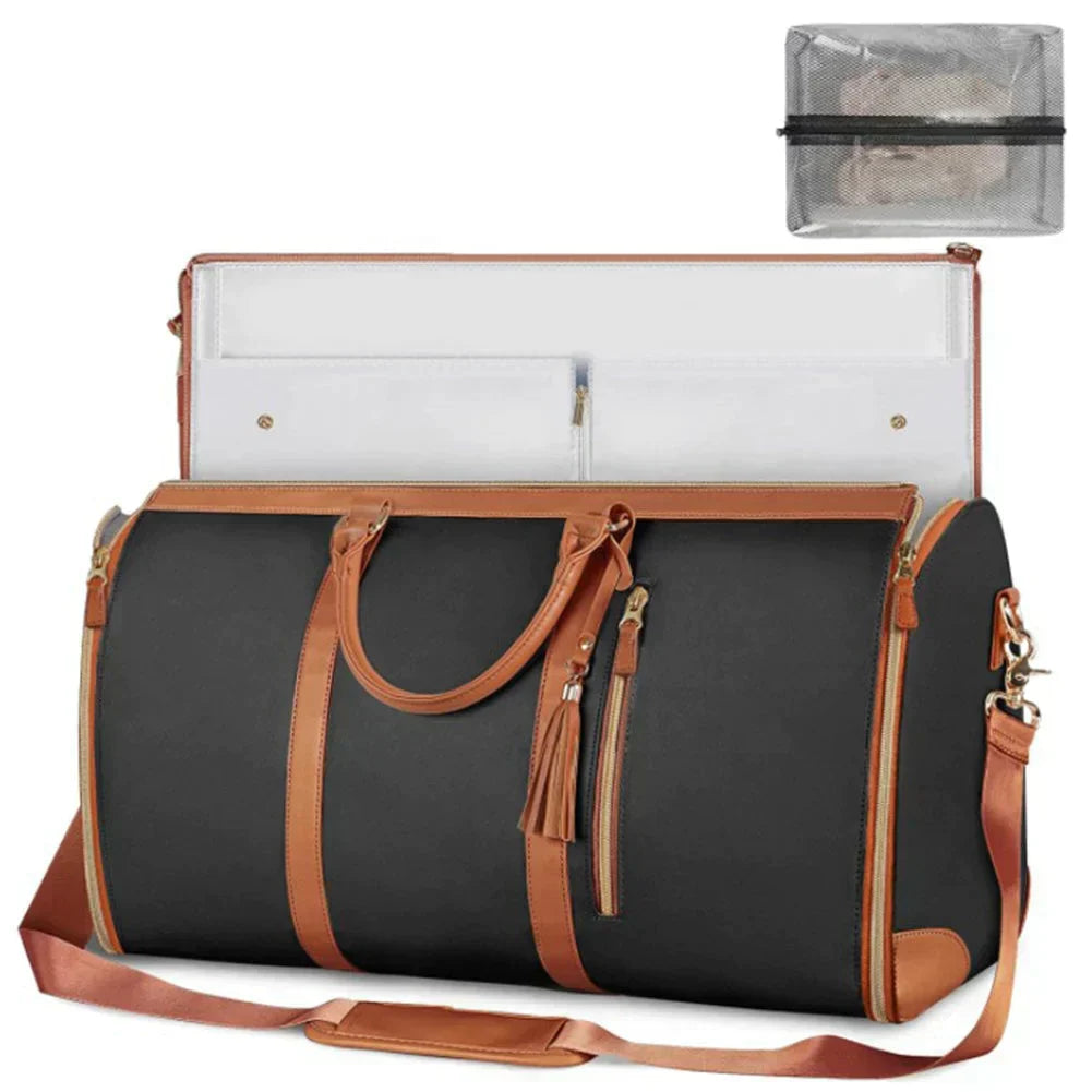 SUNA Unisex Rejsetaske Sort Størrelse L Polyester - Kreukfrit Design til Weekendtur og Rejser Sort