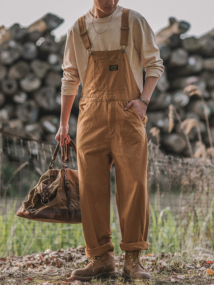 SUNA Unisex Overalls Grøn Str M 100% Bomuld Slank Fit