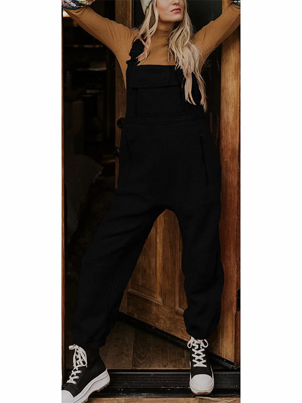 SUNA Dame Fleece Overalls Sort Størrelse 50 Polyester Sort