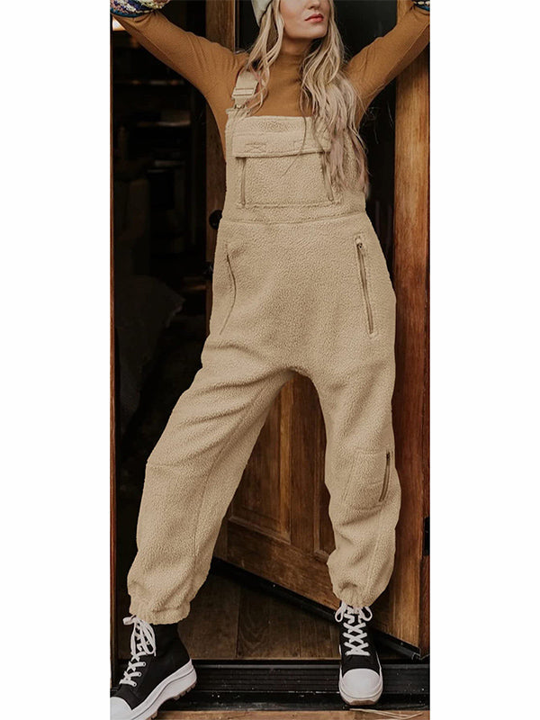 SUNA Dame Fleece Overalls Sort Størrelse 50 Polyester