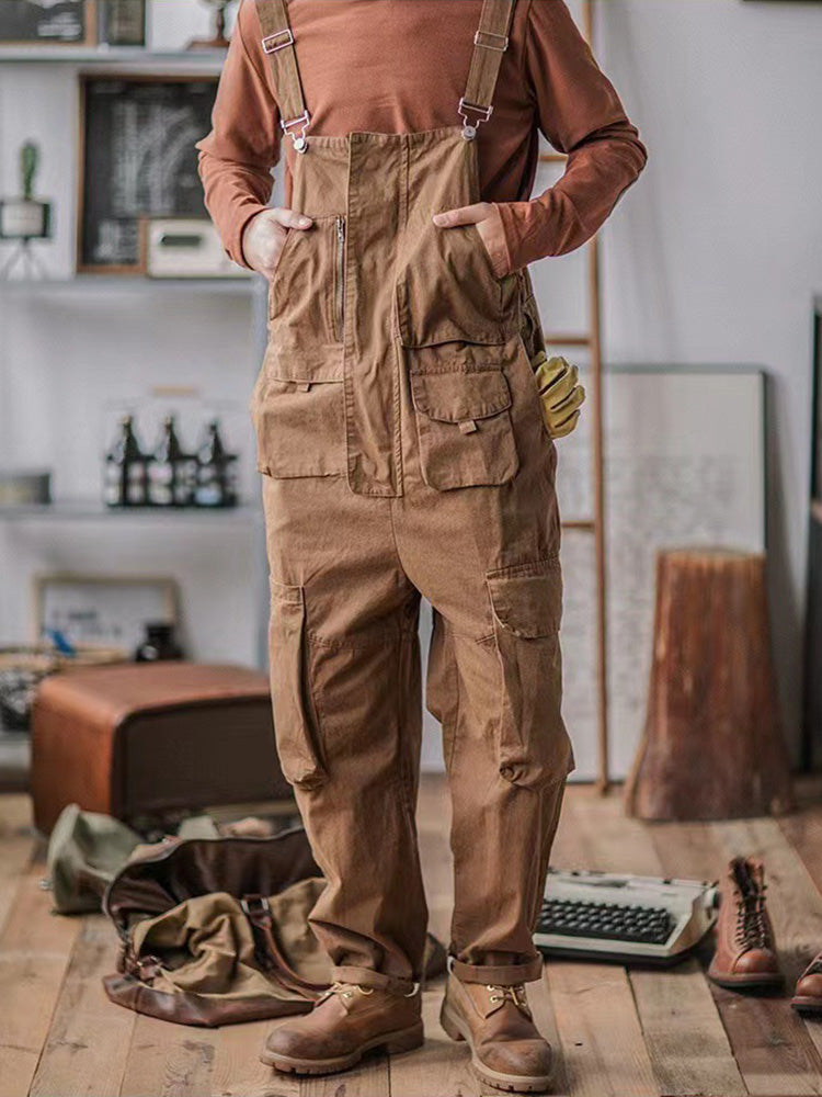 SUNA Herre Overalls Grå Størrelse M 100% Bomuld Brun