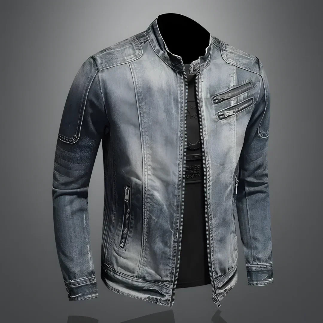 SUNA Herre Vinter Denimjakke – Stilig Design Med Varme – Kvalitets Denim Jakke Til Casual Brug Grå
