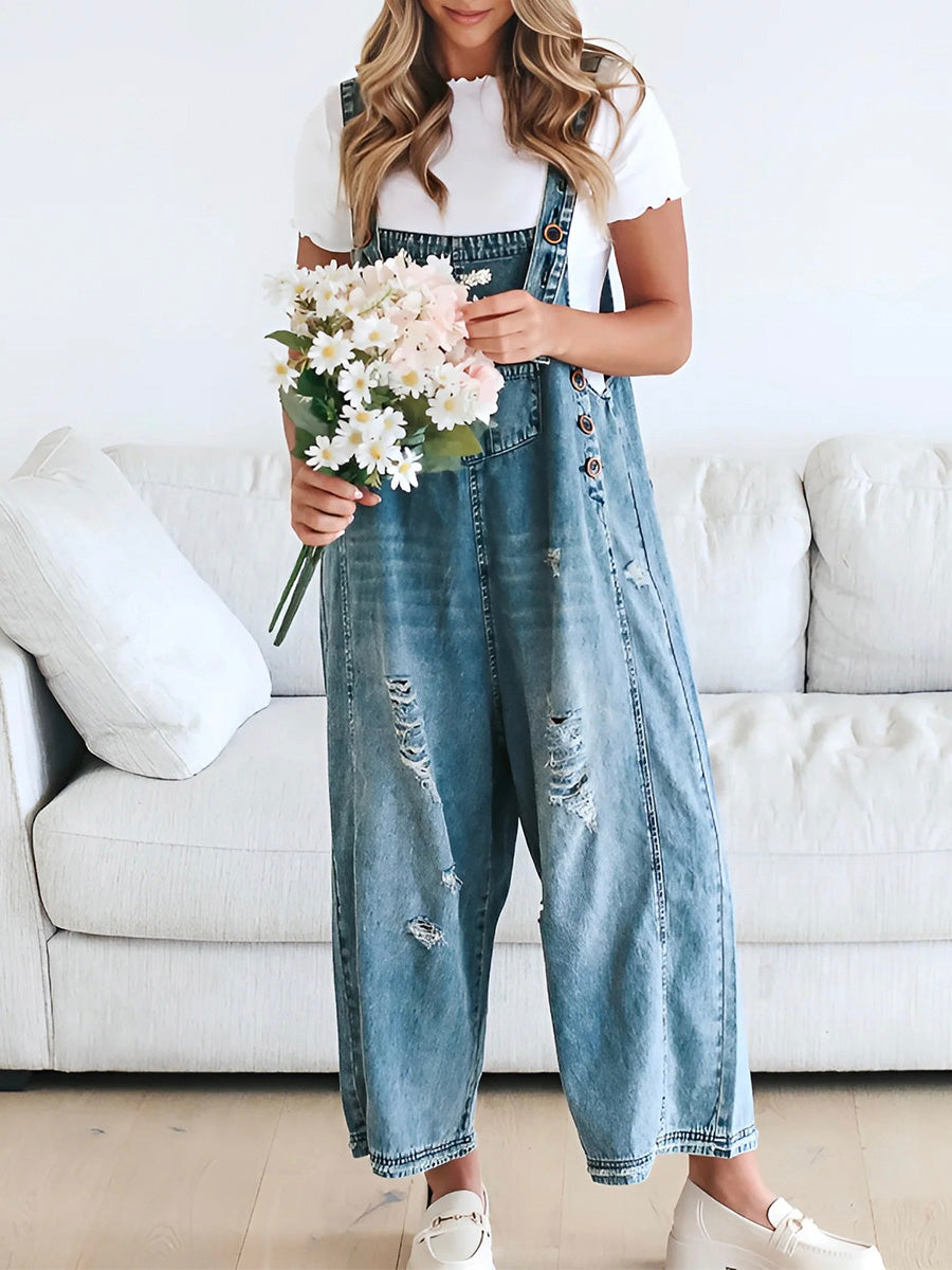 SUNA Kvinder Denim Overalls Blå Størrelse M Cotton Blend