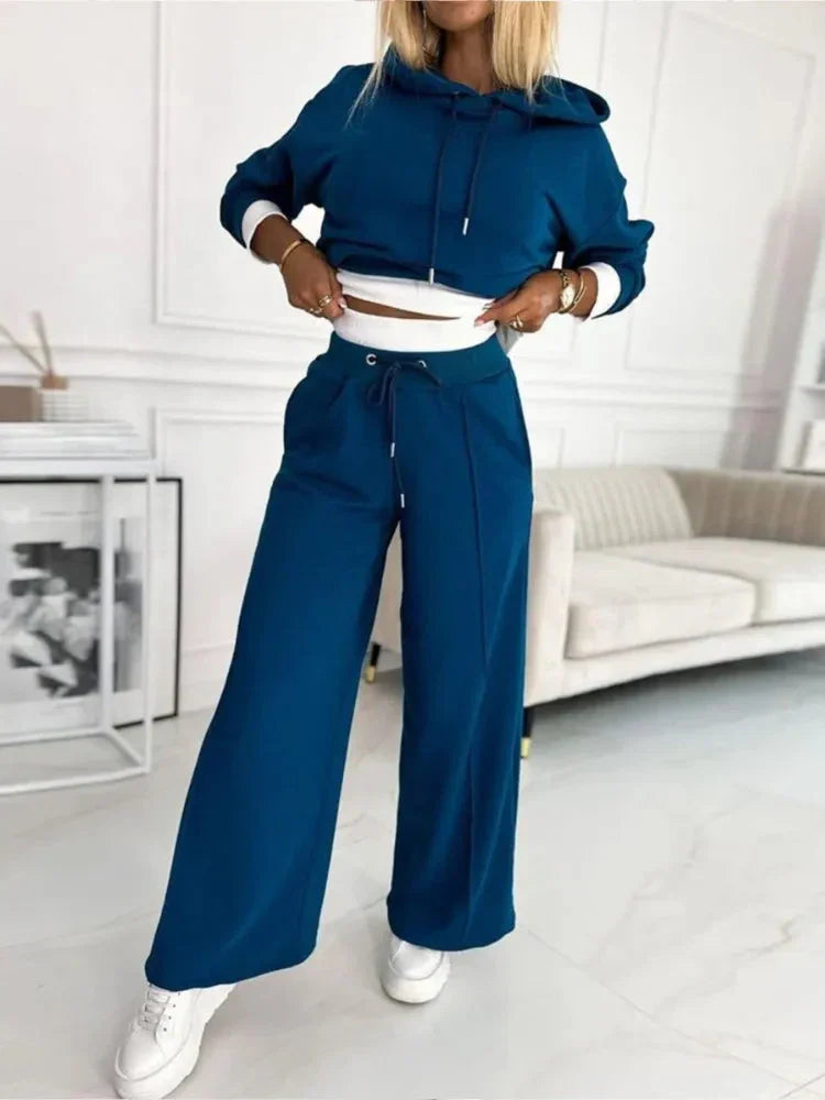 SUNA Beverly To-delt Jogging Sæt - Komfortabel loungewear til damer Blå