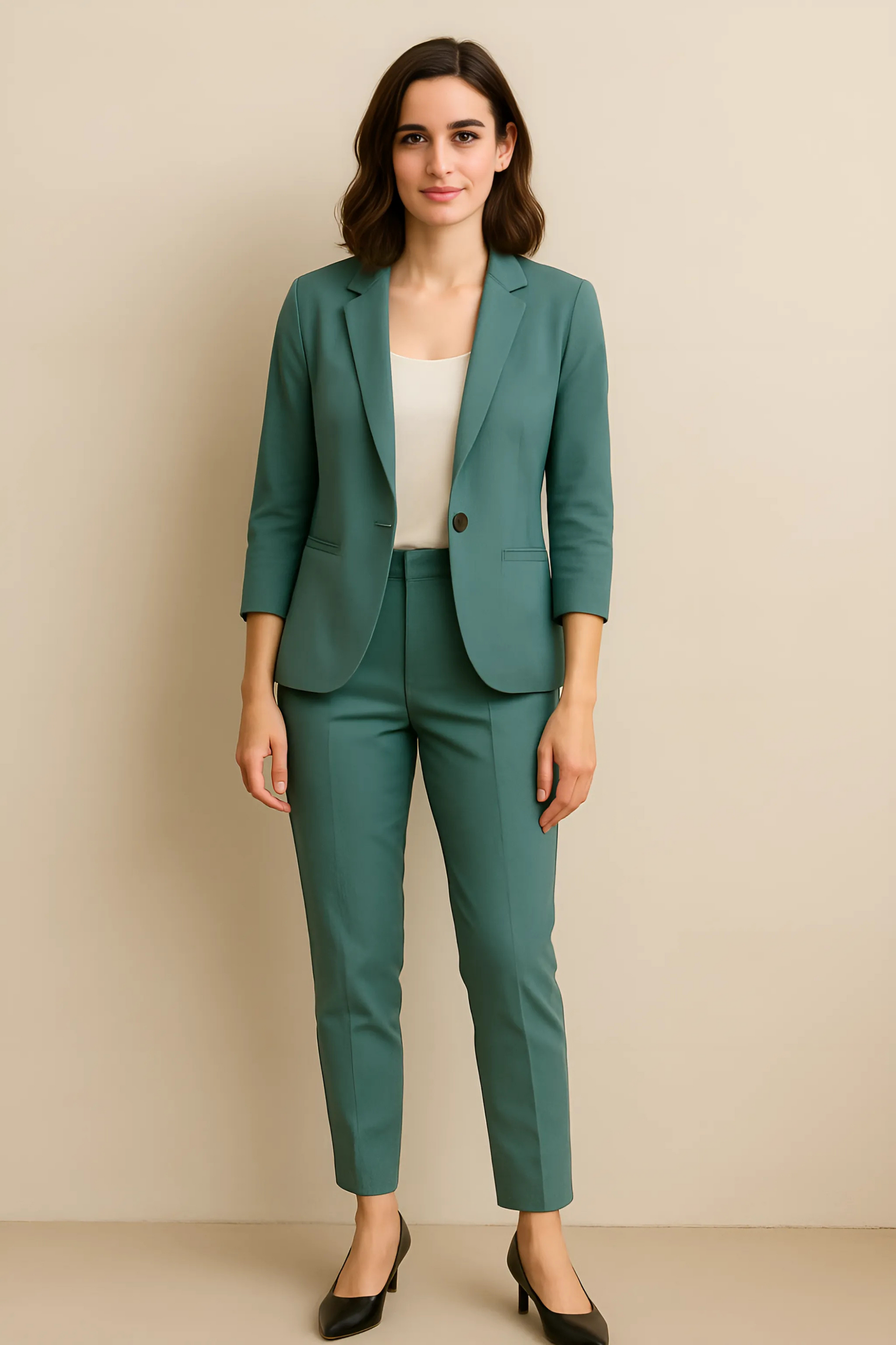 SUNA Blazer Og Bukser Sæt Med Elegant Silhuet