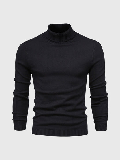 Cala Nova - Herre Rullekrave Sweater Vaskbar og Elegant Men Sweater SUNA Sort S