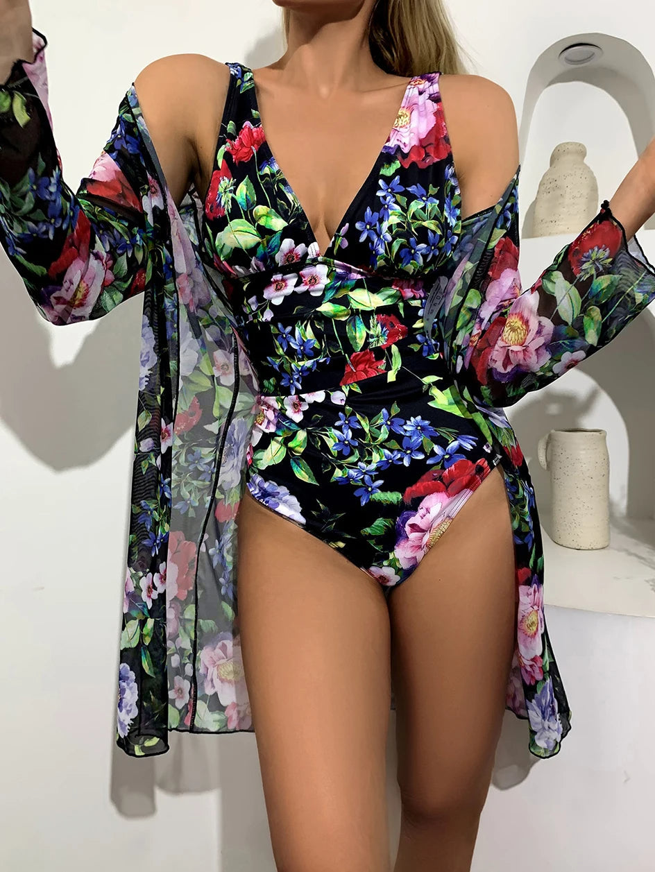 SUNA Dybe V-hals One-Piece Badedragt