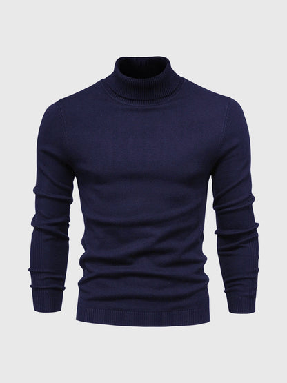 Cala Nova - Herre Rullekrave Sweater Vaskbar og Elegant Men Sweater SUNA Mørkeblå S