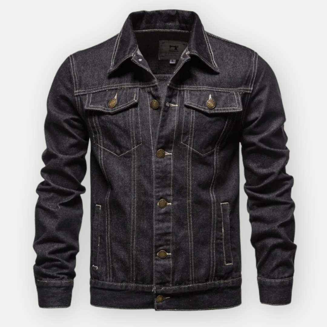 SUNA Overgangsjakke Denimlook Trucker Til Mænd Komfortabel Schwarz