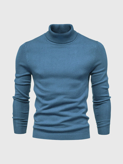 Cala Nova - Herre Rullekrave Sweater Vaskbar og Elegant Men Sweater SUNA Marineblå S