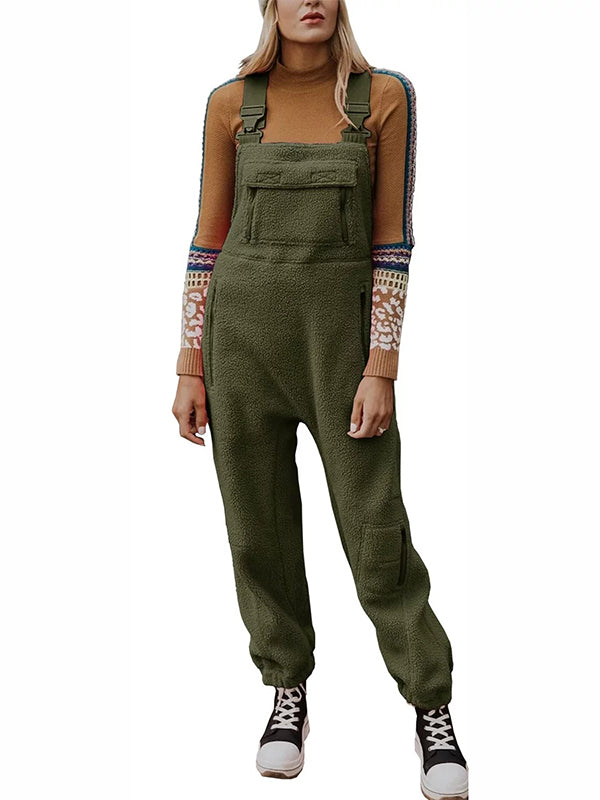 SUNA Dame Fleece Overalls Sort Størrelse 50 Polyester