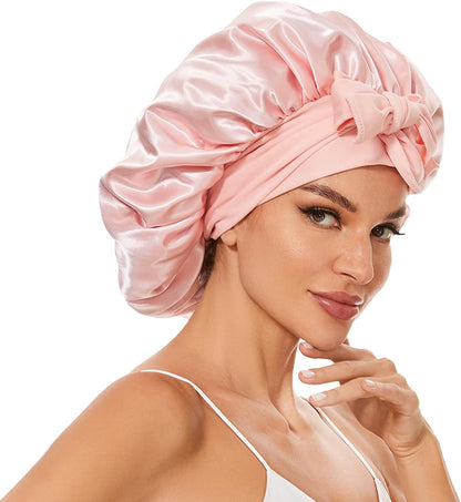 Silke Satin Hætte - vågn op med perfekt hår beauty SUNA Pink
