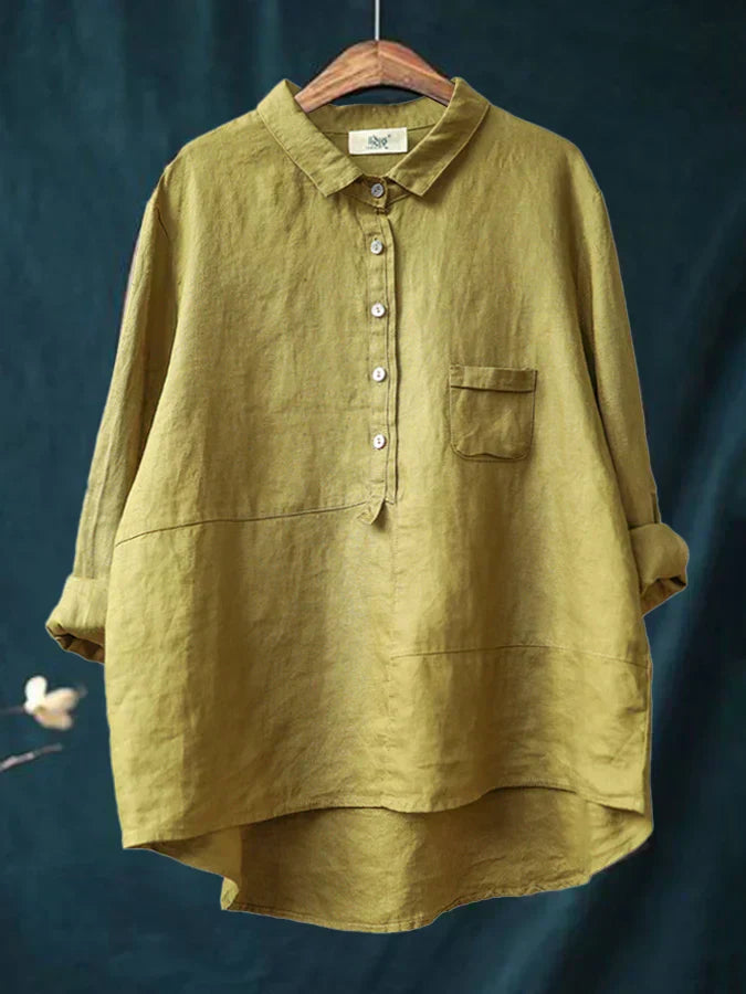SUNA Dame Bluse - Klassisk design, komfort til arbejde og fritid Gul