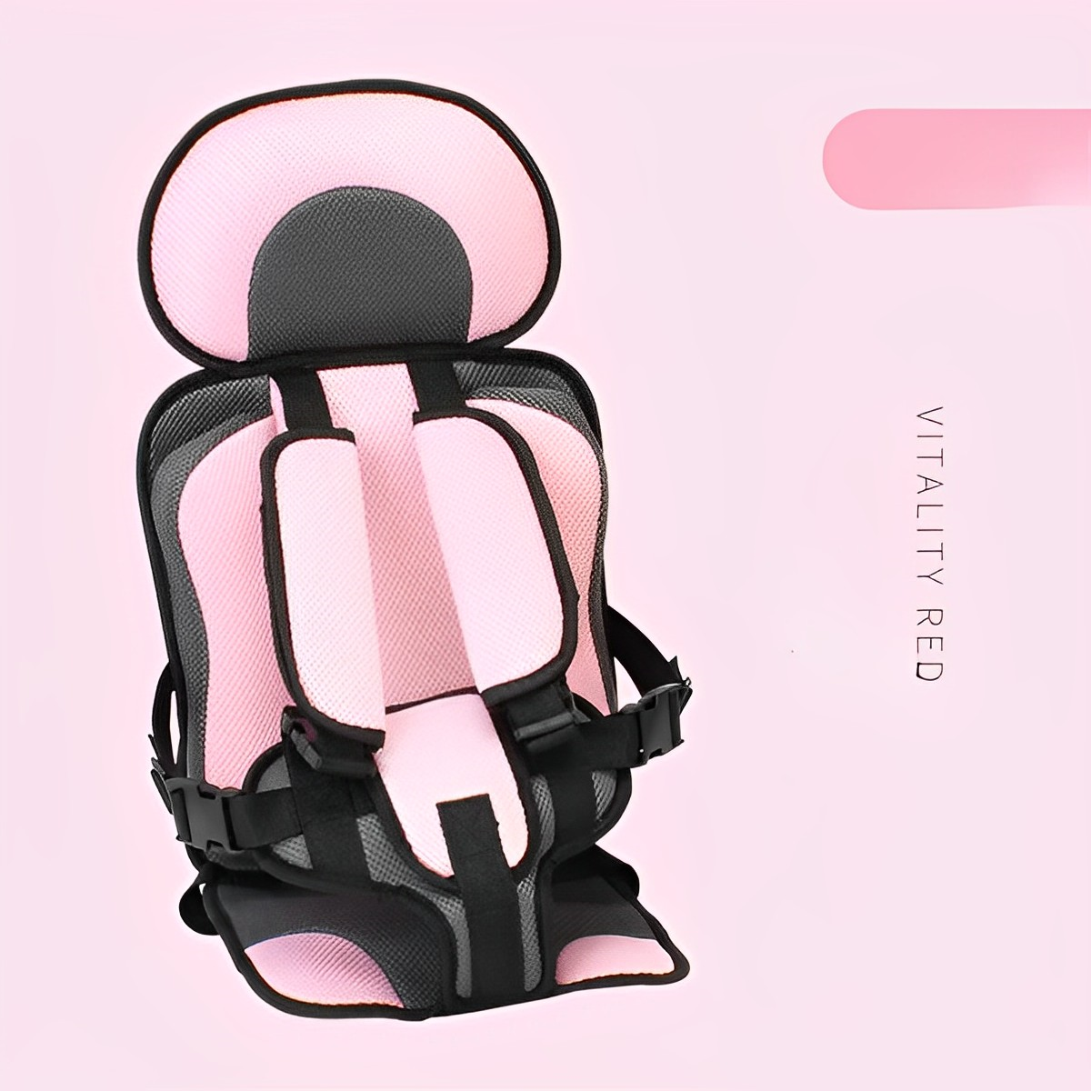 SUNA Børnesæde til Rejser – Letvægts, Sammenfoldeligt og Justerbart Autostol til Børn Op til 45 kg Pink