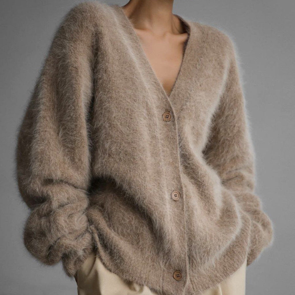 SUNA Dame Cardigan - Blød kvalitet med let og elegant fald Desert Taupe