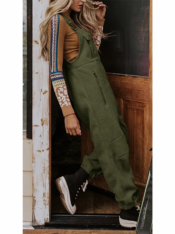 SUNA Dame Fleece Overalls Sort Størrelse 50 Polyester
