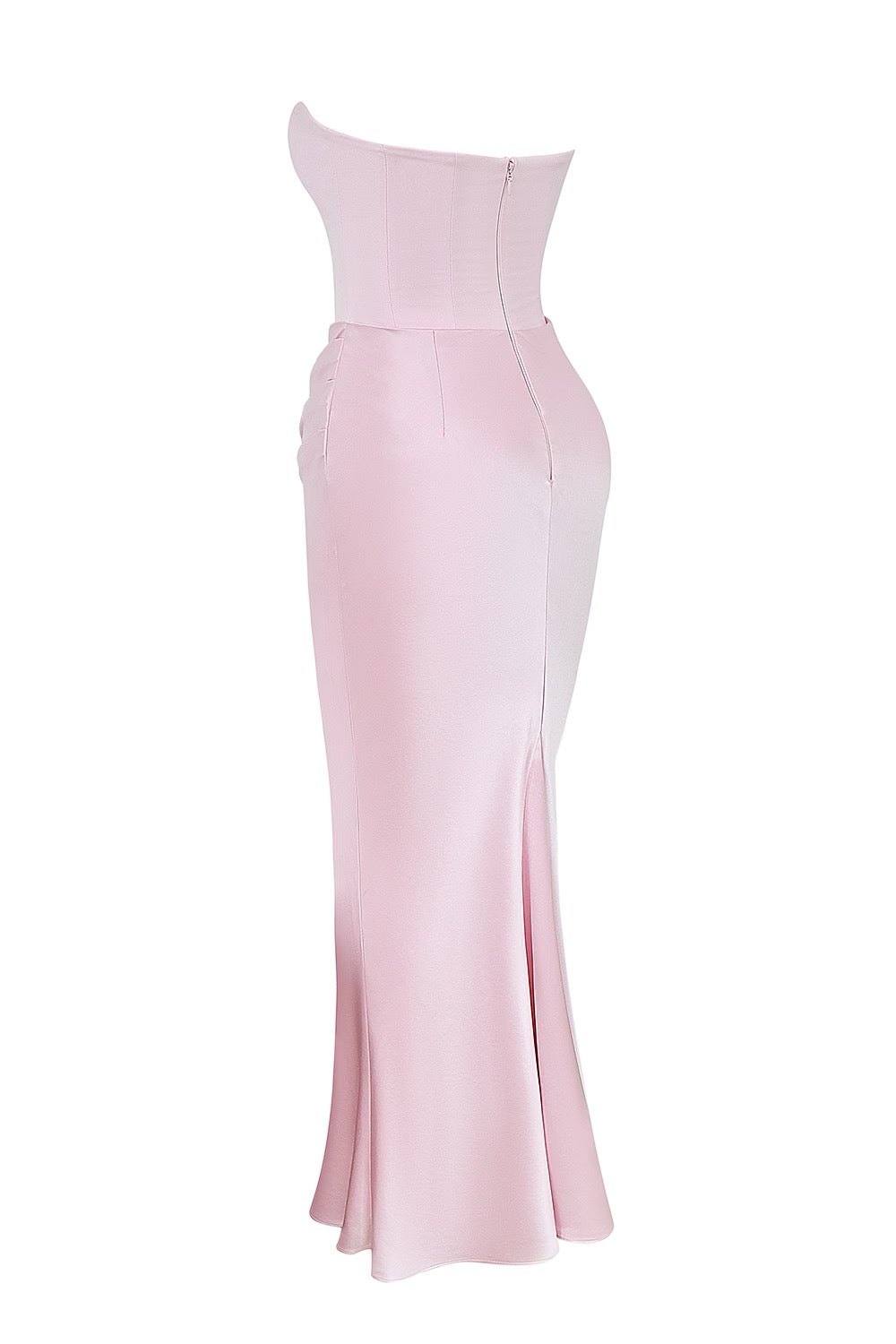 SUNA Mia Maxi Dress i Baby Pink og Brun til Enhver Anledning