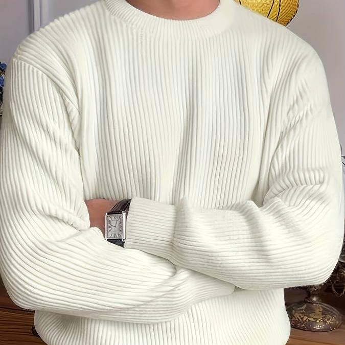 SUNA Cala Nova - Klassisk Elegant Sweater Til Mænd Hvid