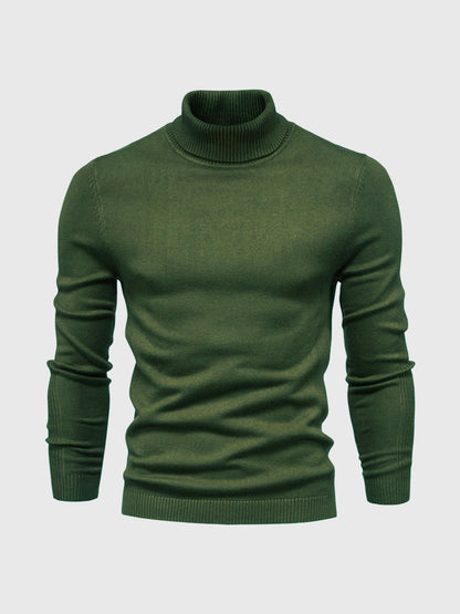 Cala Nova - Herre Rullekrave Sweater Vaskbar og Elegant Men Sweater SUNA Mørkegrøn S