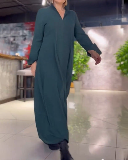 Kvinders Sort Maxi Kjole Med Lange Ærmer Størrelse M Polyester Kvinders Kjoler SUNA Grøn EU36 (S)