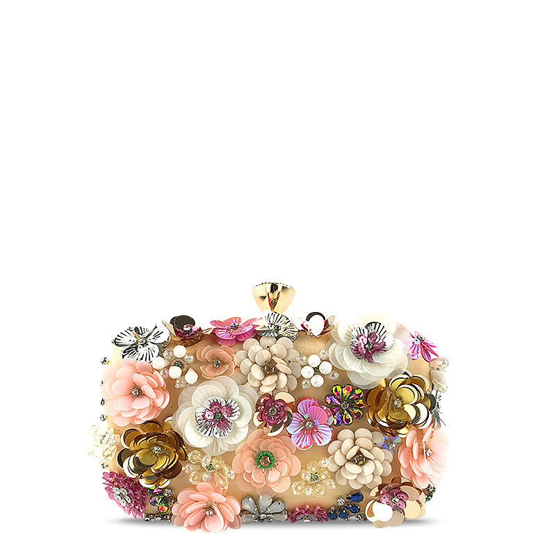 SUNA Fiona Clutch Taske i Vegansk Læder med Guld Hardware Guld