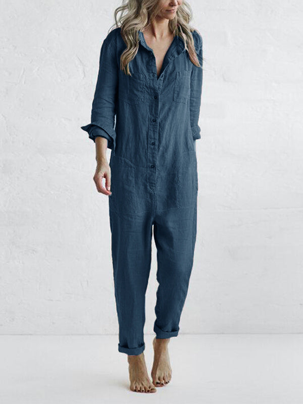 SUNA Kvinders Jumpsuit Blå Størrelse S 100% Bomuld Blå