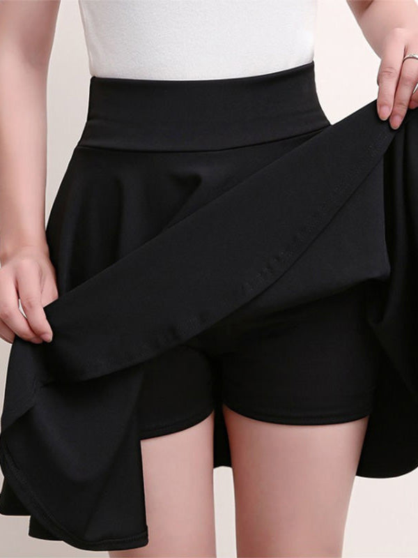 SUNA Nederdel A Formet Plisseret Med Elastisk Talje Og Shorts