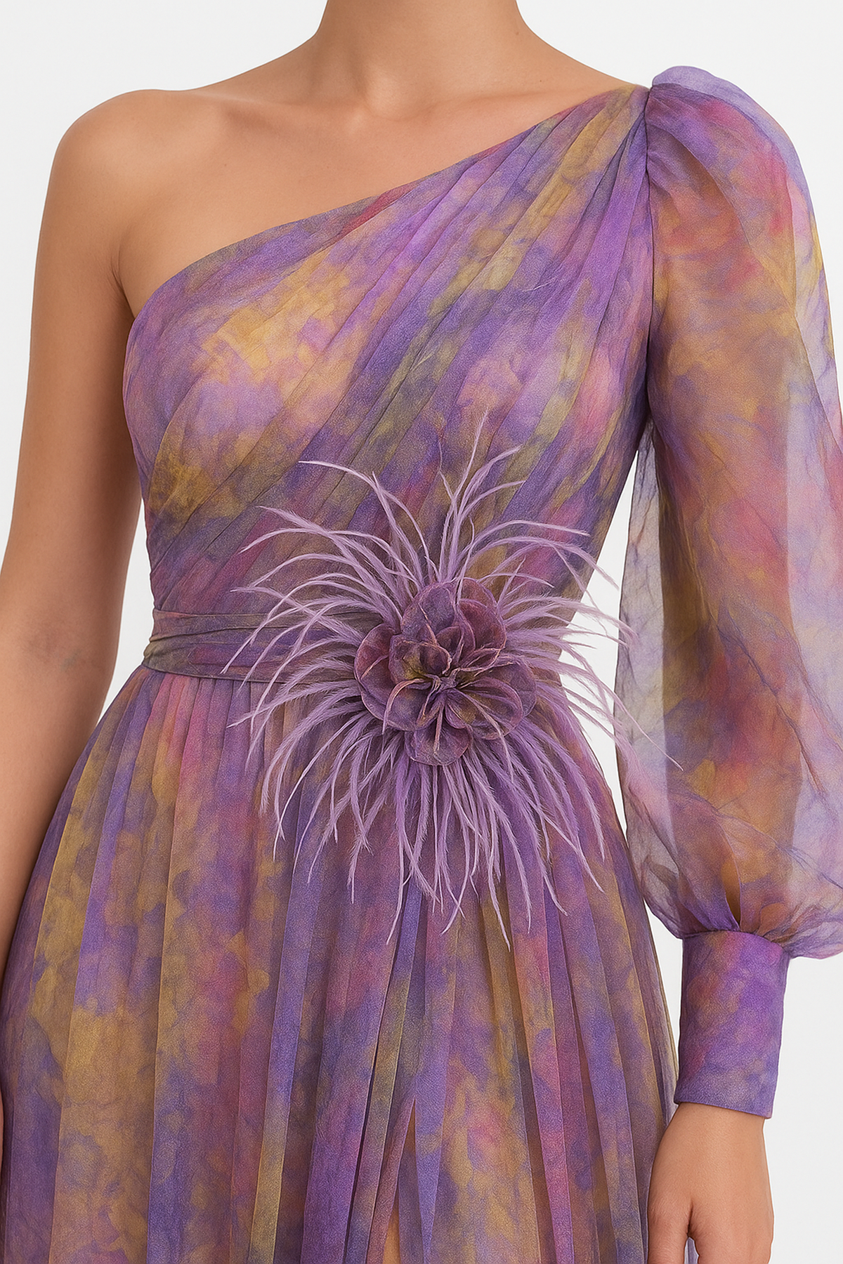SUNA Asymmetrisk Maxikjole – Let Silhuet – Chiffon Aftenen