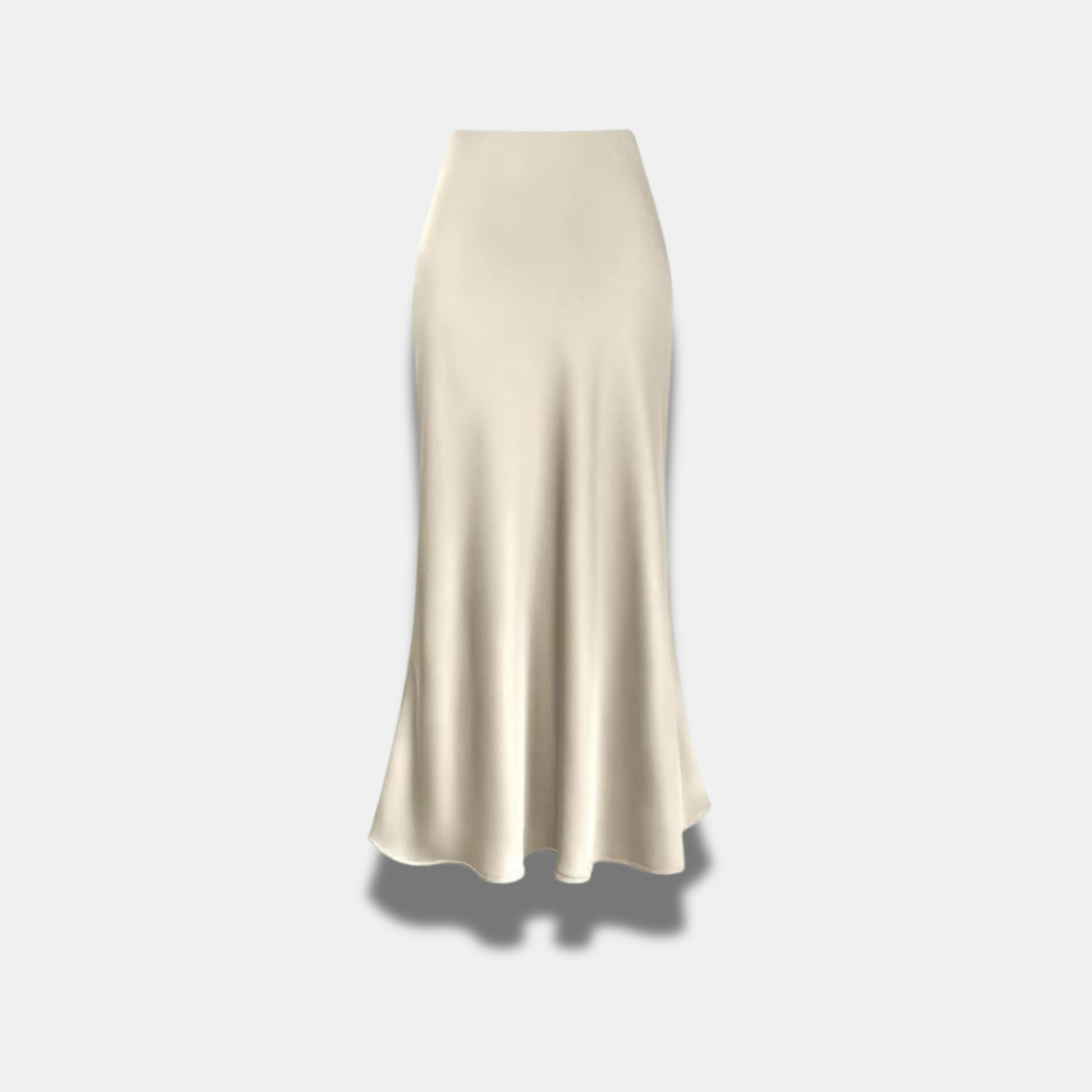 SUNA Midi-nederdel i premium-satin til kvinder - Elegant Stil Abrikos