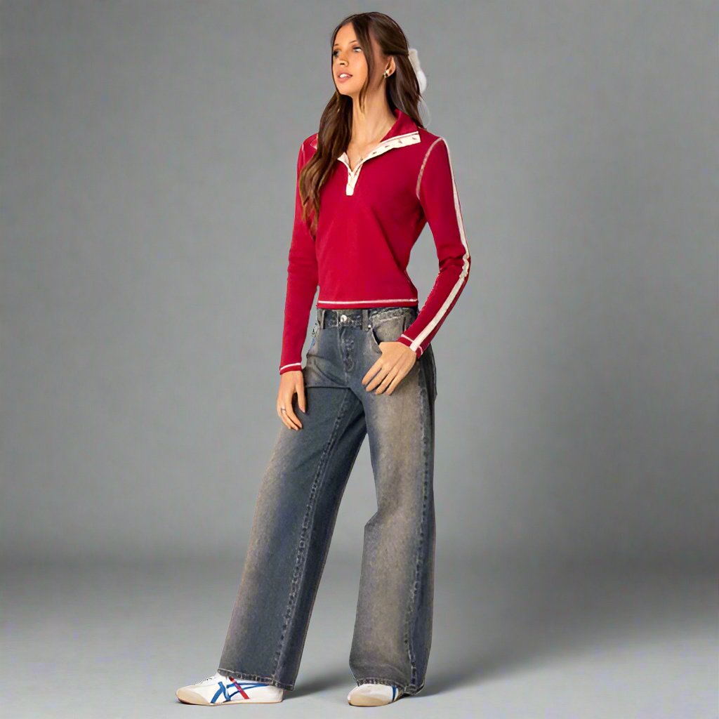 SUNA Roxy Low-Rise Jeans – Trendy & Komfortable Stretch Denim | Y2K Fit