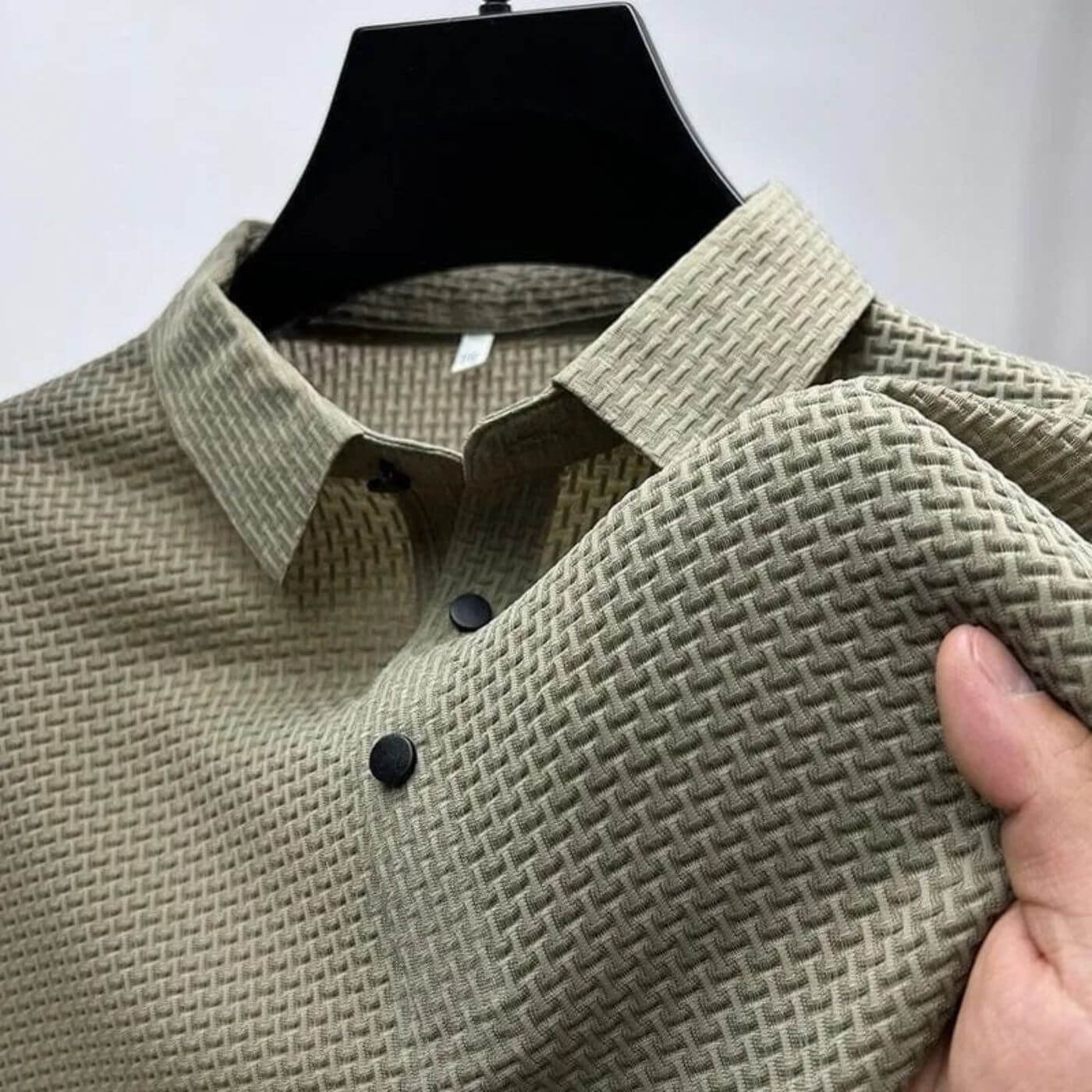 Åndbar Polo Shirt i Premium Kvalitet til Mænd SUNA Khaki S