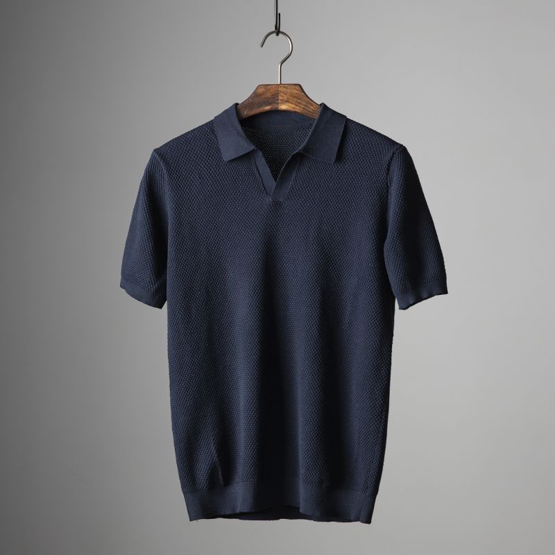 SUNA Ranches | Casual Kortærmet Polo Shirt til Mænd og Kvinder Mørkeblå