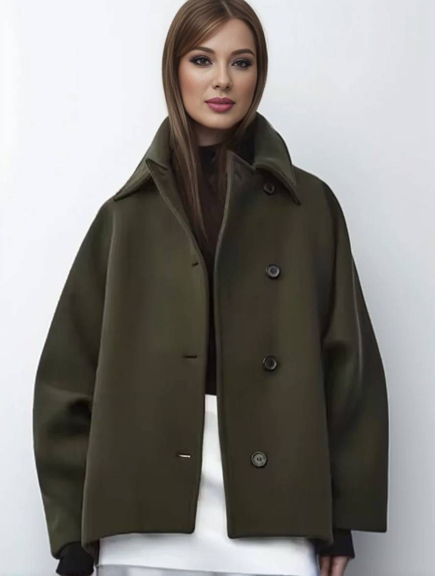SUNA Kvinde Elegant Afslappet Oversized Jakke Chloé Grøn