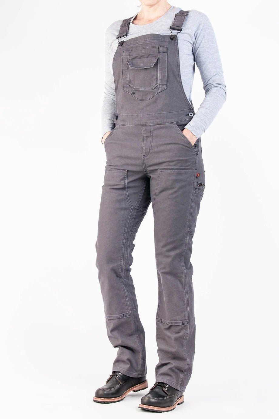 SUNA Dame Overalls Sort Størrelse M Stretch Canvas Grå Canvas