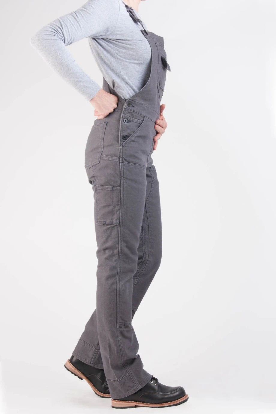 SUNA Dame Overalls Sort Størrelse M Stretch Canvas