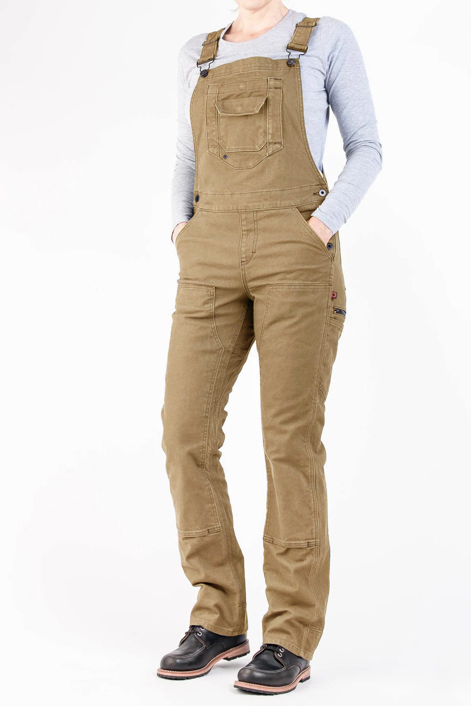 SUNA Dame Overalls Sort Størrelse M Stretch Canvas Khaki Canvas