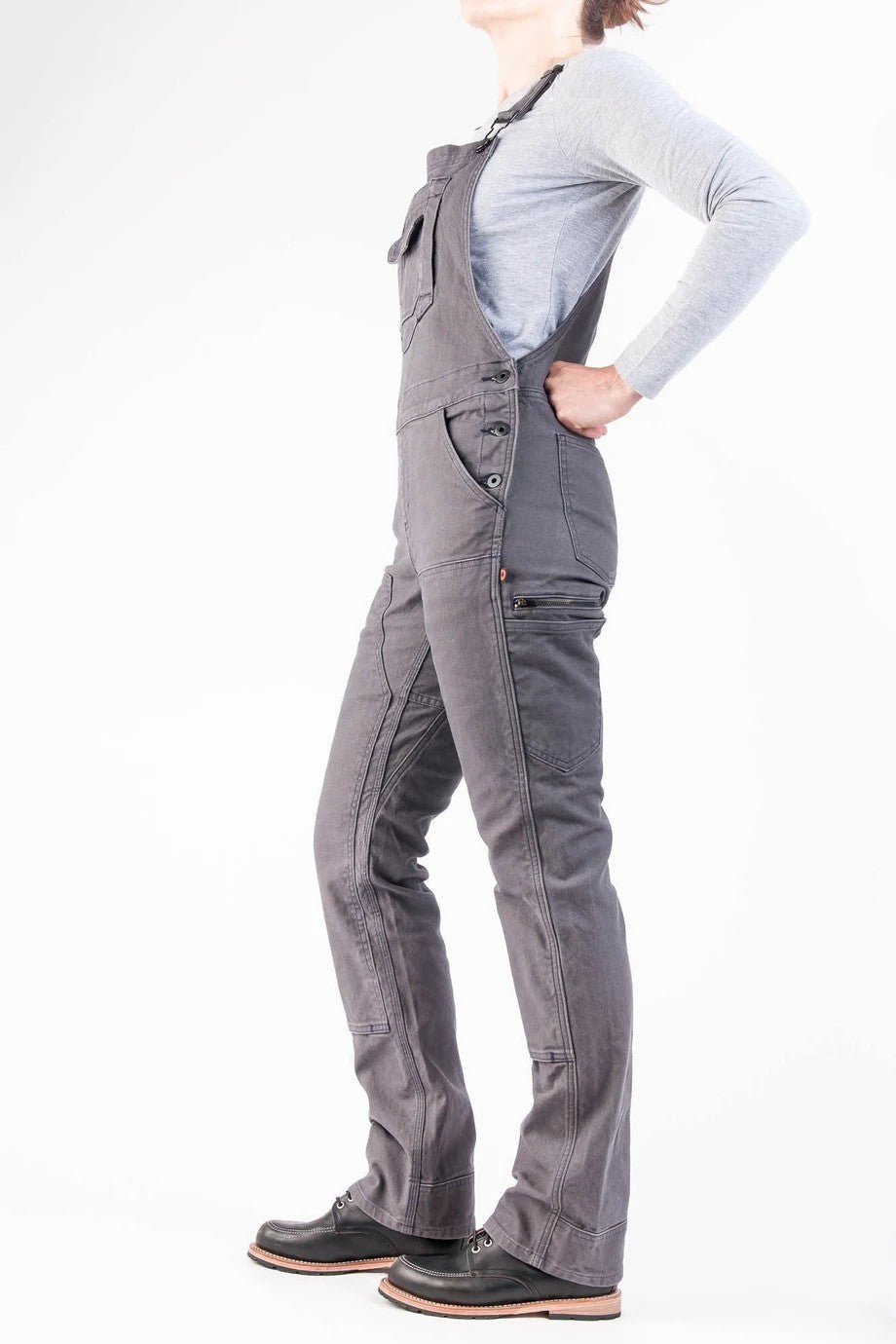 SUNA Dame Overalls Sort Størrelse M Stretch Canvas