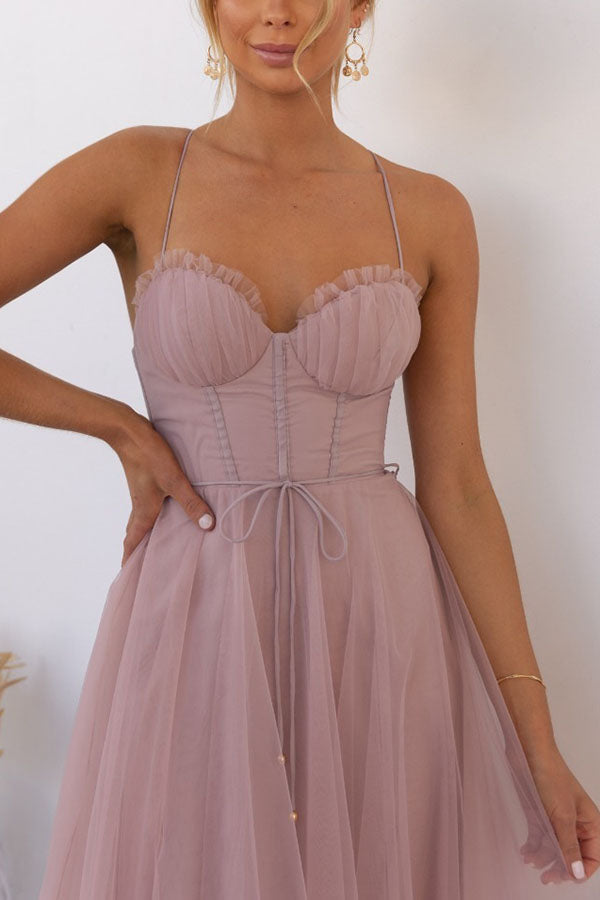 SUNA Dame Maxikjole – Elegant Flagrende - Maxikjole Chiffon