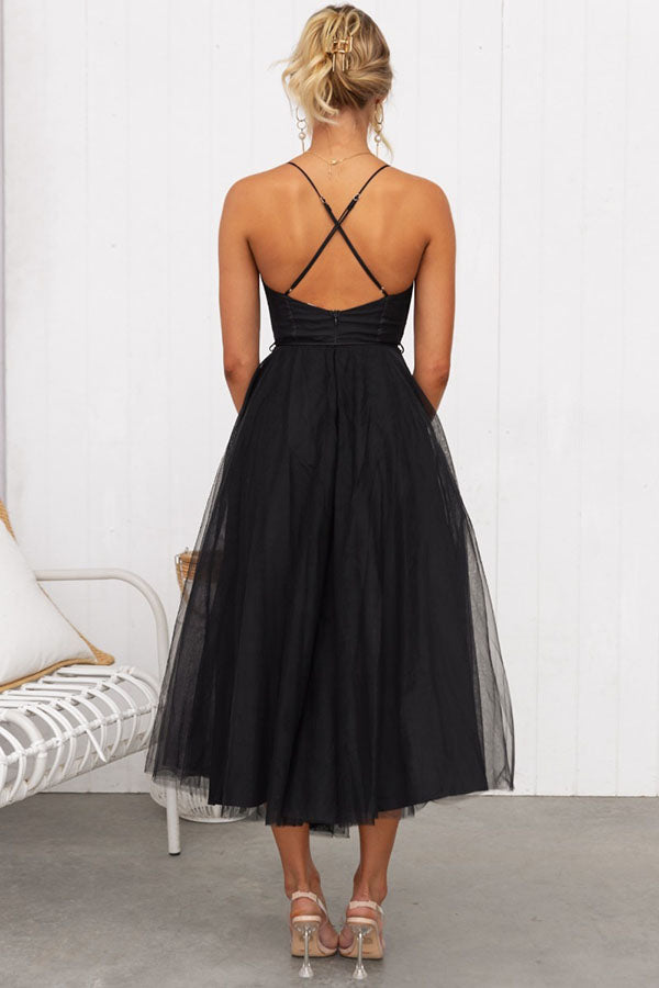 SUNA Dame Maxikjole – Elegant Flagrende - Maxikjole Chiffon