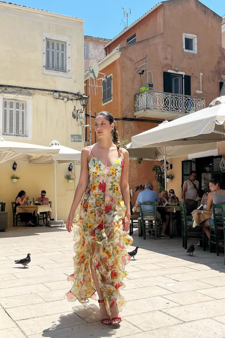 SUNA Genevieve Ruffle Maxi Kjole til Sommerbegivenheder