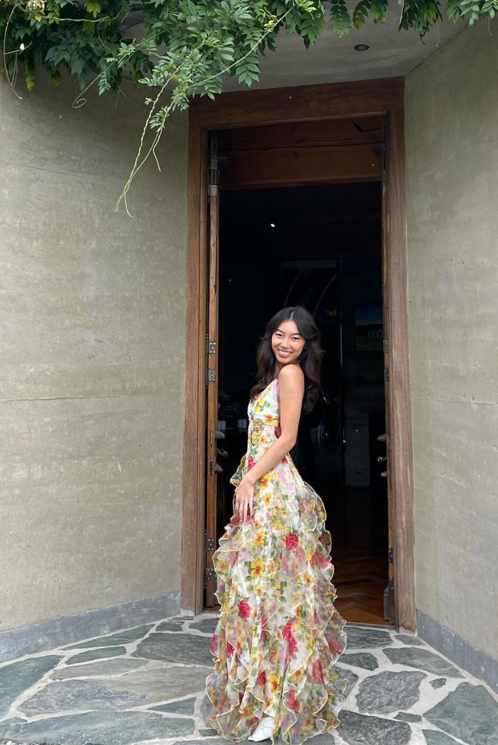 SUNA Genevieve Ruffle Maxi Kjole til Sommerbegivenheder