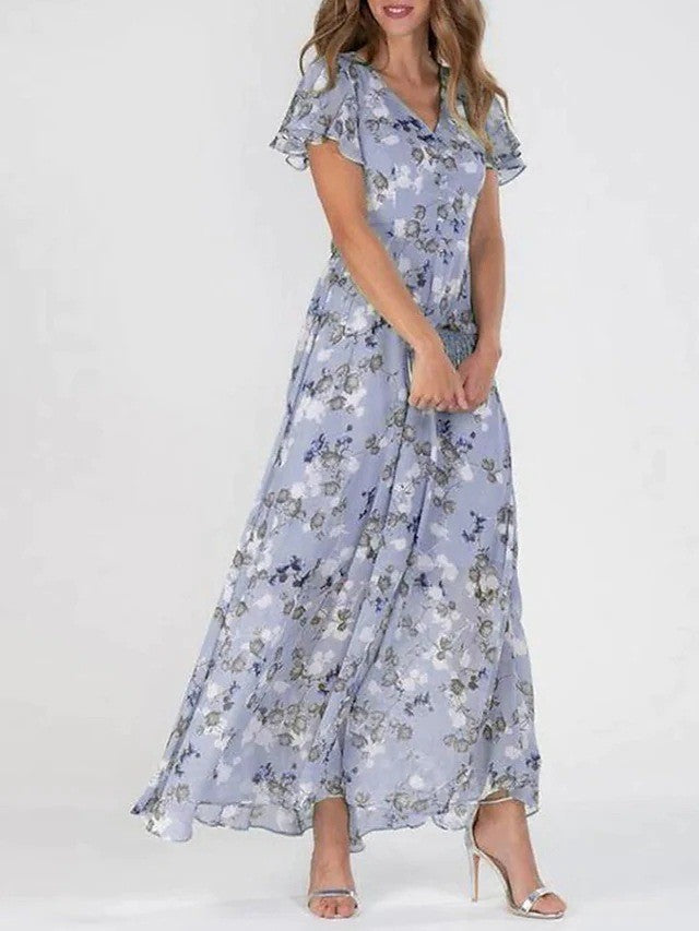 SUNA Elegant Midi-kjole – Ubesværet Elegance - Tidløs Stil Stof Lilla