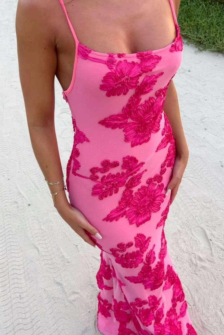 SUNA Ailany Maxi Kjole Med Elegant Design Og Broderi