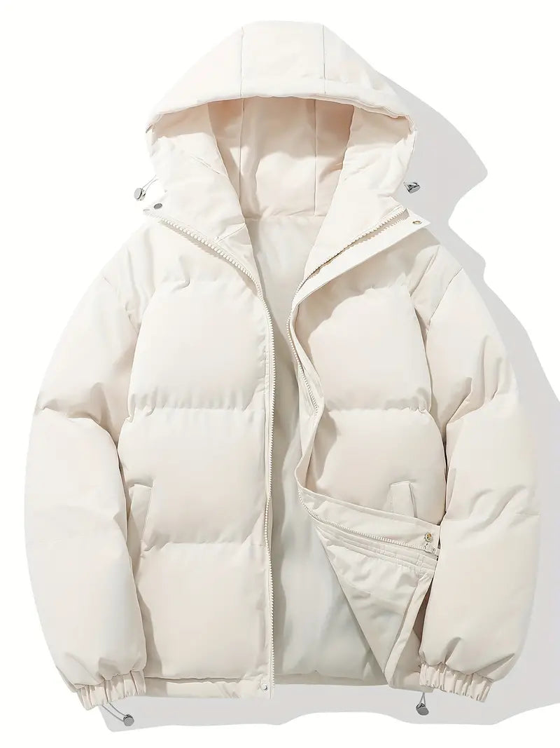 SUNA Emerson Varm Hættejakke i Klassisk Design Voksne Brugere Beige Hvid