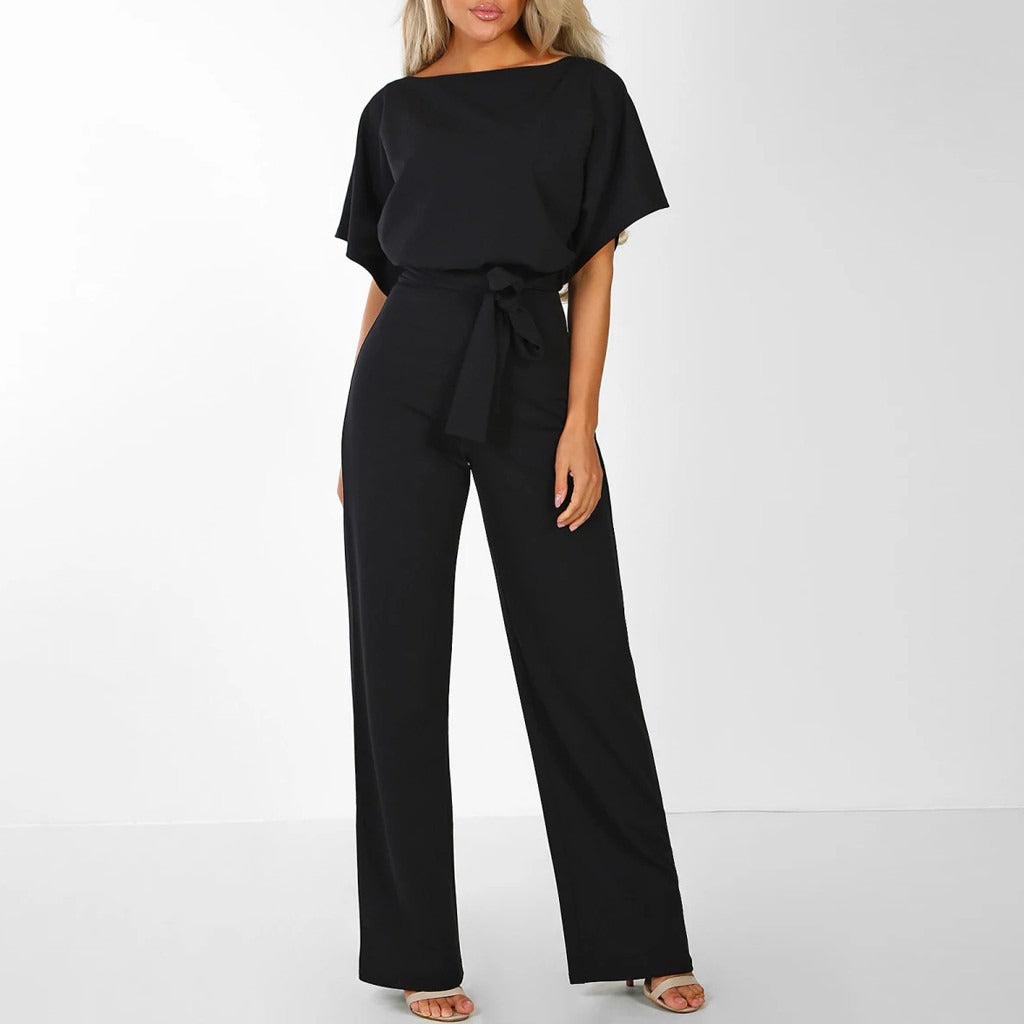 SUNA Enkel og elegant jumpsuit til kvinder – Let - Modetøj Sort