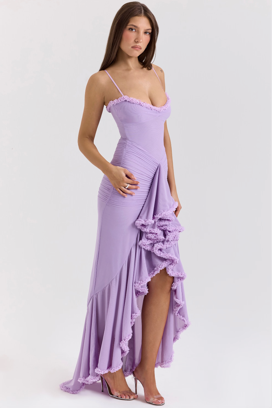SUNA Florence Romantisk Ruffle Kjole – Ruffle Detaljer - Kjole