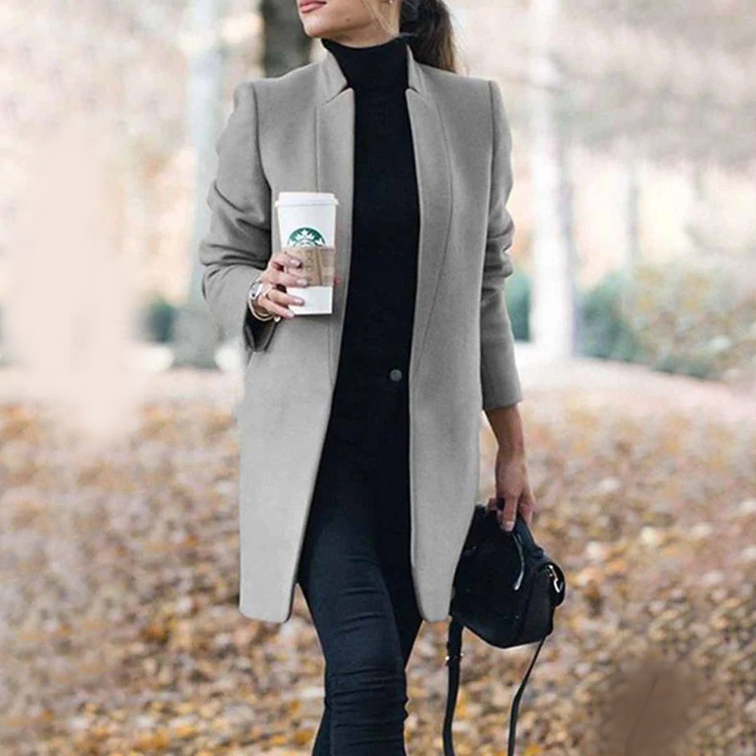 SUNA Varm Trenchcoat til Kvinder - Stilfuldt casual look med bælte Grå