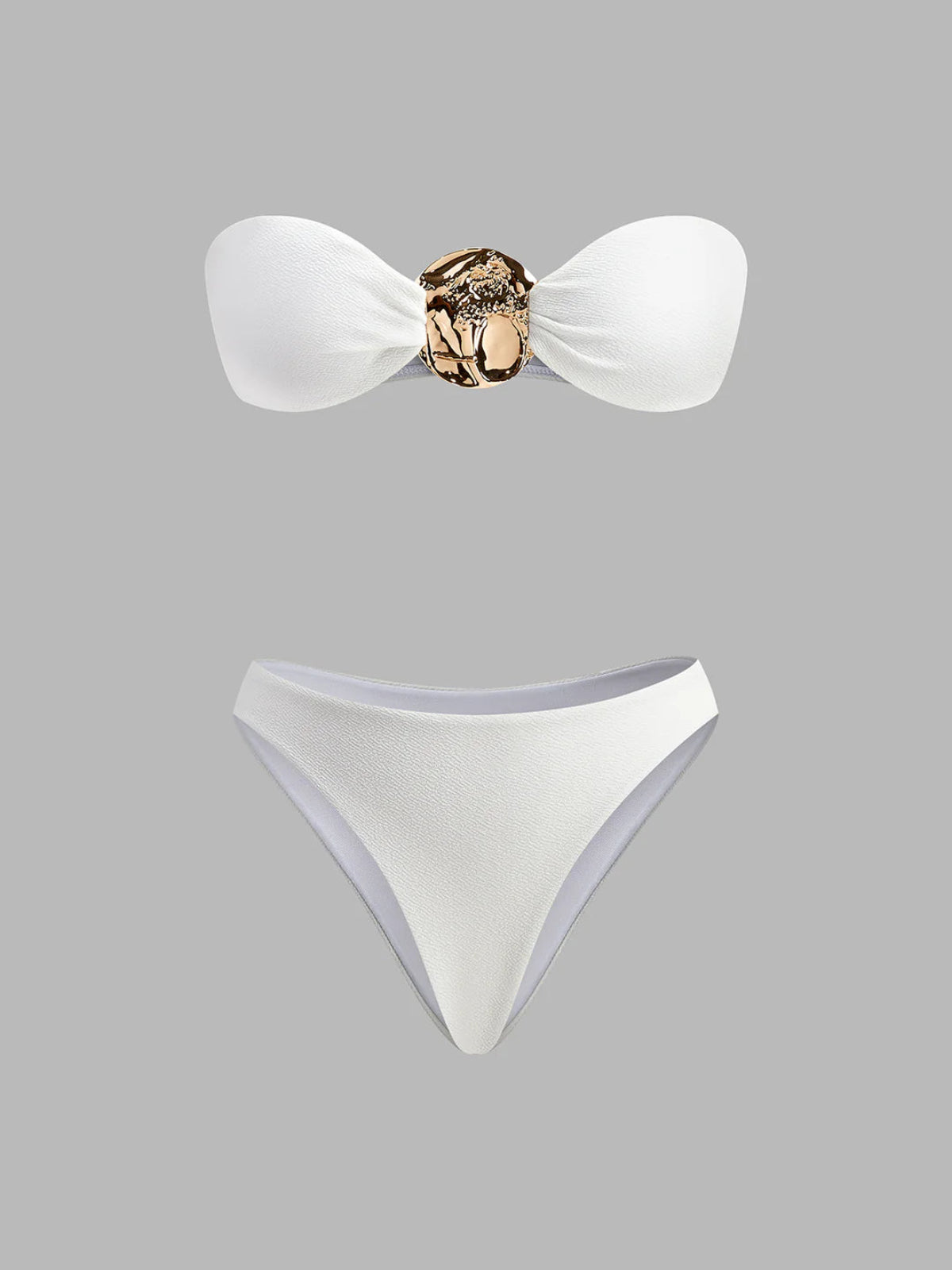 SUNA Gulddetaljeret Bikini Med Cover-Up – Letvægts - Bikini Sæt