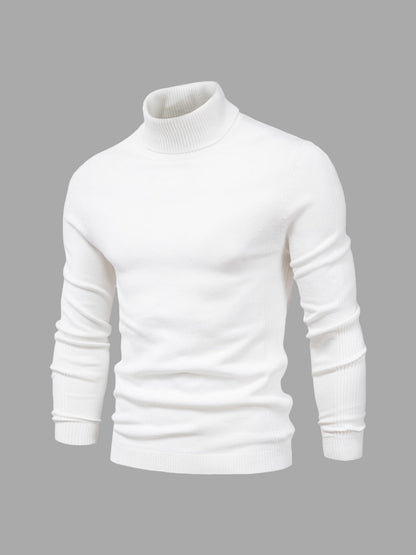 Cala Nova - Herre Rullekrave Sweater Vaskbar og Elegant Men Sweater SUNA Hvid S